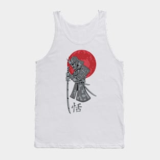 Moonlight Samurai: Forged Warrior Under Silver Sky (Katana & Armor) Tank Top